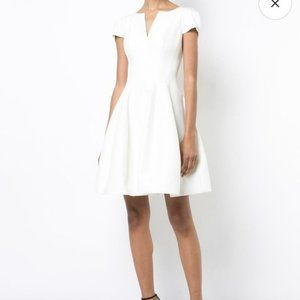 NWT - Halston Cotton & Silk Cocktail Dress White - Bridal - 8